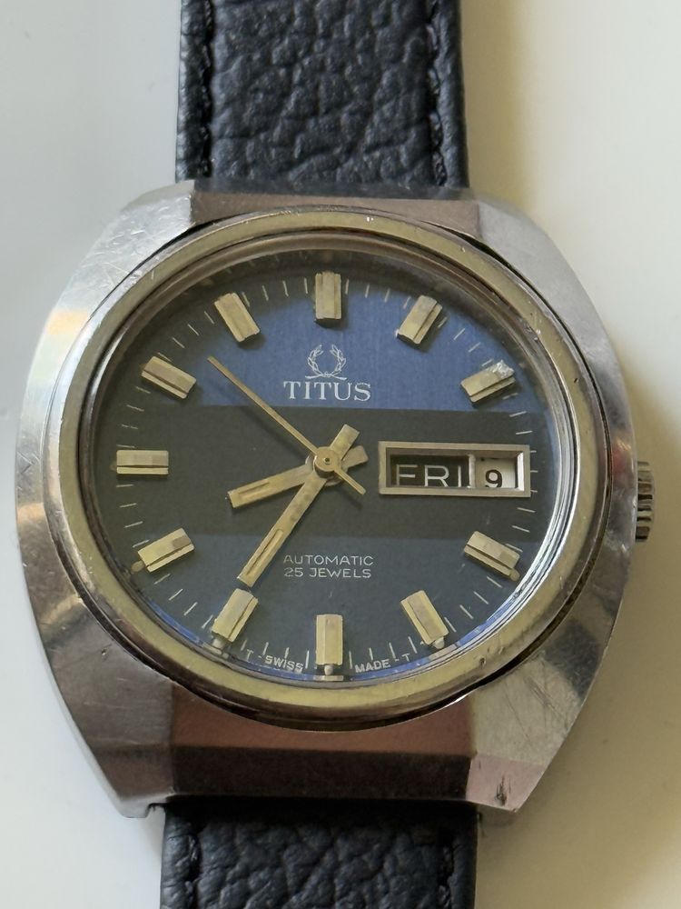 Zegarek męski Titus Automatic 25 jewels, duży 38,5/42mm, piękny stan