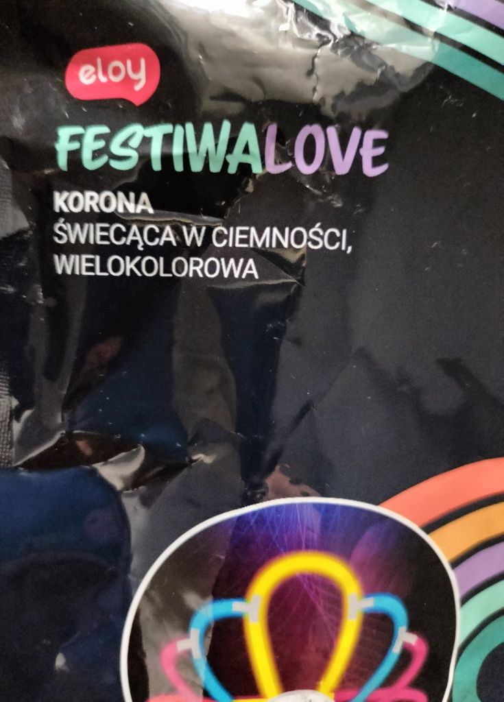 Festiwalove - korona świecąca w ciemności, wielokolorowa