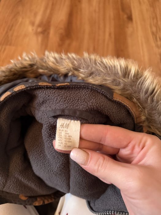 Зимовий комбінезон H&M, теплий, шапочка шолом talvi