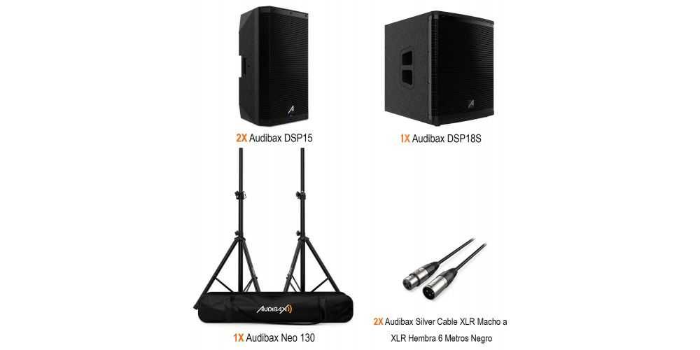 Sistema completo Pro Party com 1800W sub 18 e colunas 15 NOVO