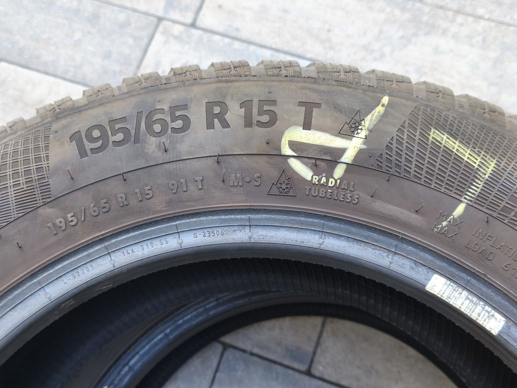 Opony Continental zimowe używane 195/65 R15