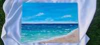 Obraz akrylowy płótno ręcznie malowany 50x70 obraz morze rękodzieło