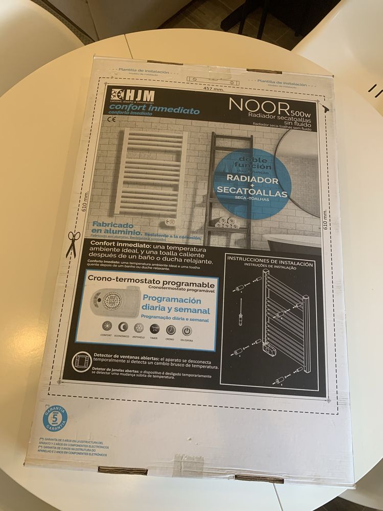 Radiador Seca-Toalhas HJM NOOR 500W – Novo na caixa