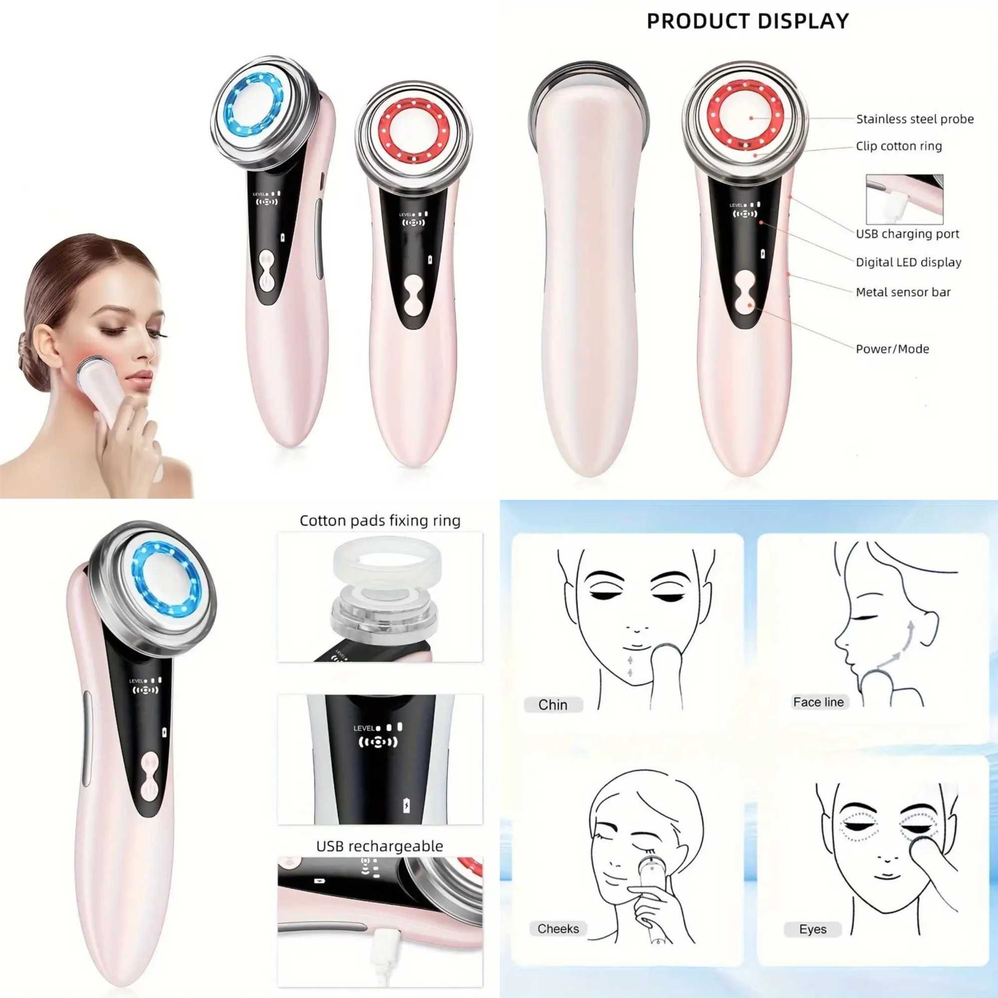 Aparelhos de estética (rosto e corpo) diversos. Em caixa. Novos.