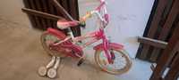 Rowerek dziecięcy z kółkami bocznymi dla dziewczynki