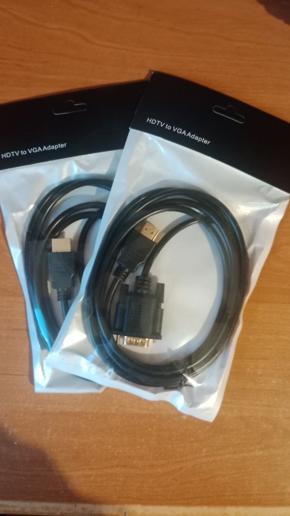 2x kabel HDMI VGA nowy pozłacany z przesyłką olx