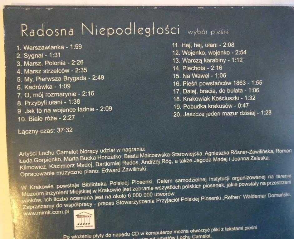 Radosna Niepodległości – Wybór Pieśni – 20 Utworów – Płyta CD