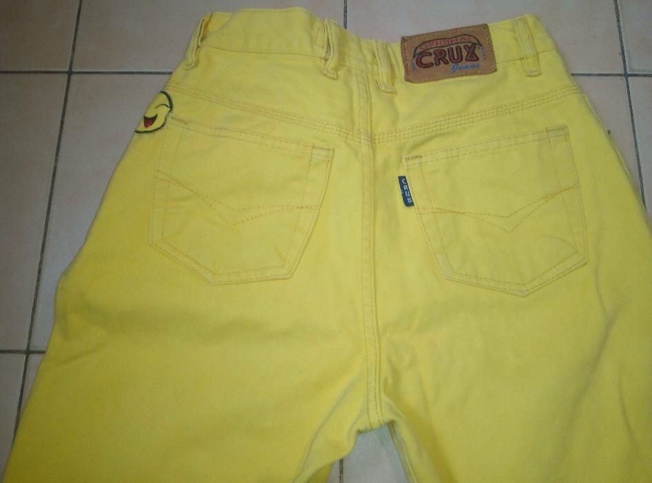 Желтые демисезонные женские джинсы 100% coton