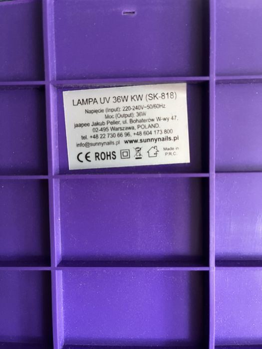 Lampa uv 36W do paznocki