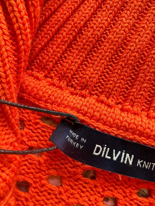 Свитер на молнии оранжевый Dilvin (Турция) One Size новый Акрил 100%