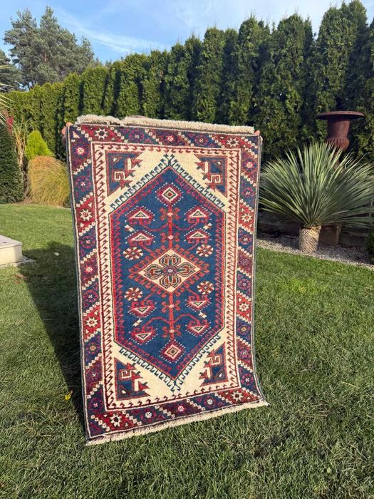 Wełniany Kazak Kaukaz dywan dywanik Kaukazki r.tkany 130x77 gal. 3 tyś