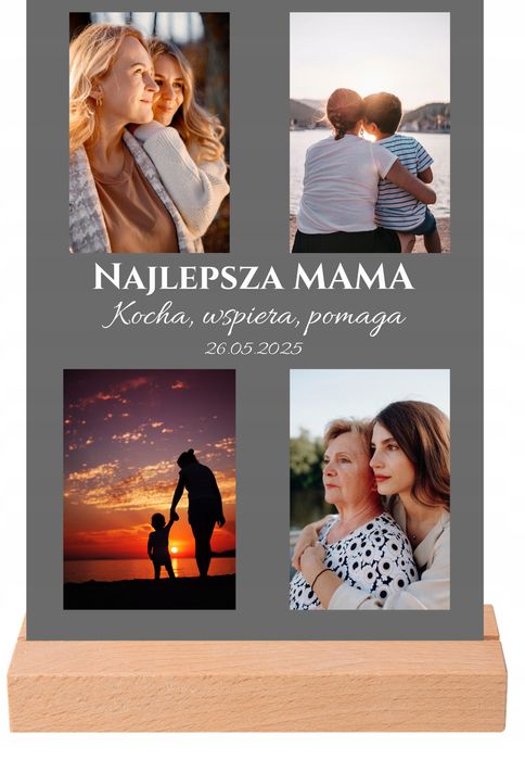 Tabliczka Statuetka na Dzień Mamy Najlepsza Mama + Zdjęcia Prezent
