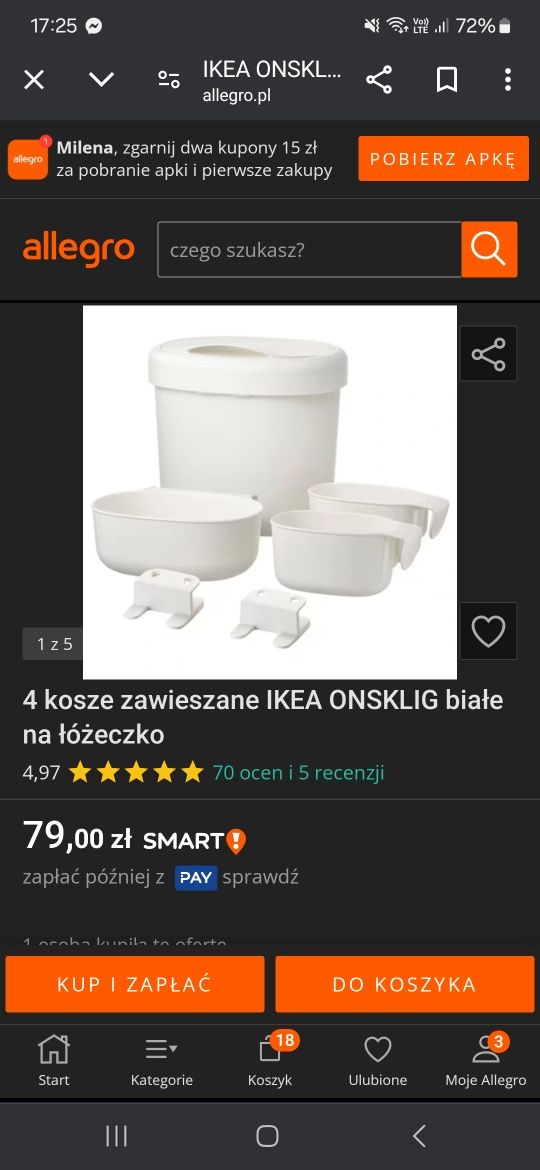 Łóżeczko drewniane Ikea SUNDVIK 60 x 120 plus gratisy