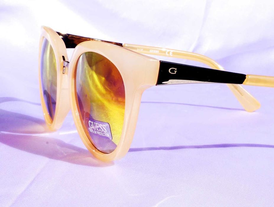 Okulary przeciwsłoneczne GUESS GF0309 72U sunglasses kocie cieliste