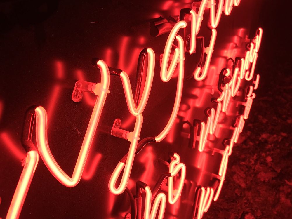 NEON GAZOWY napis DUŻY czerwony