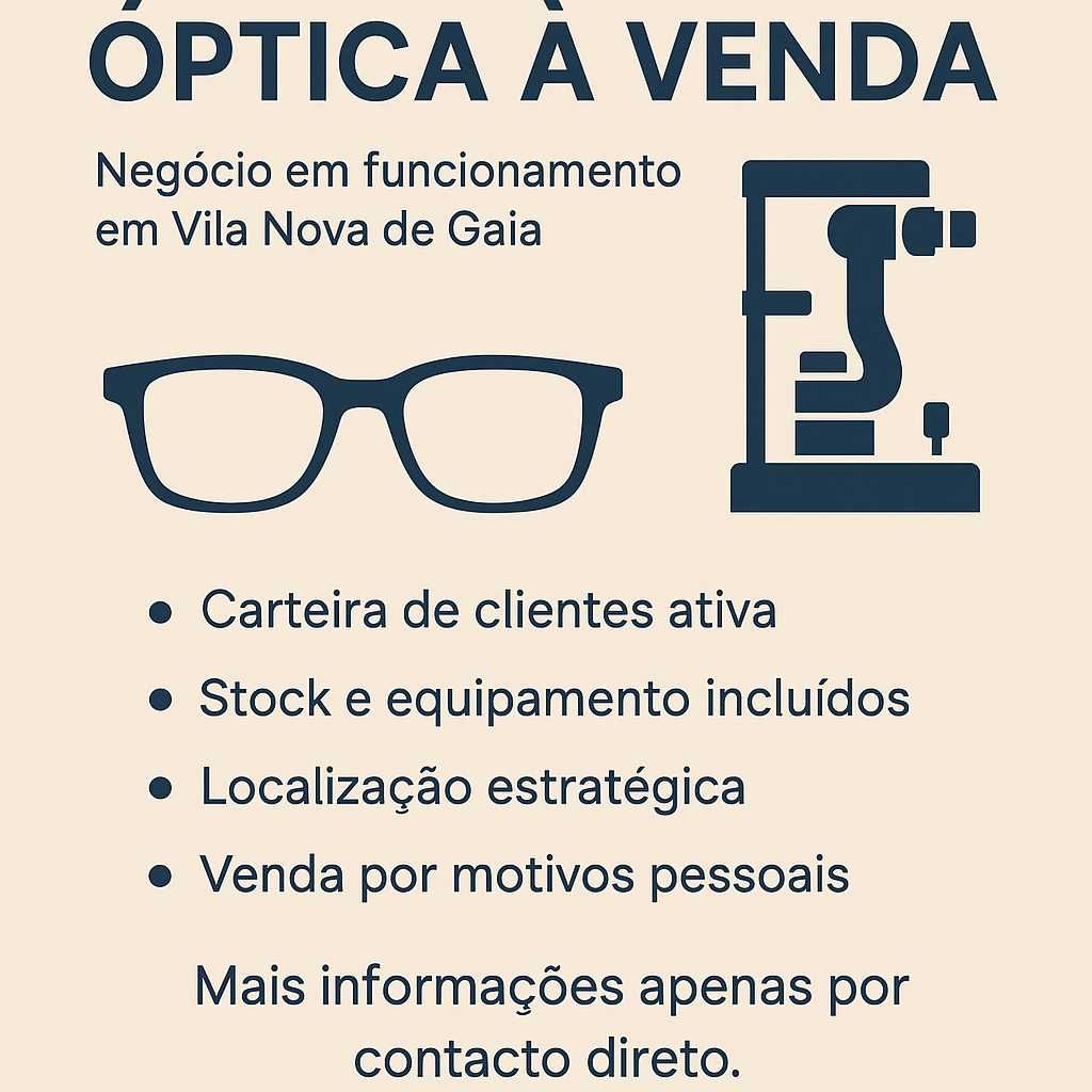 Trespasse de loja com negócio de Ótica - Vila Nova de Gaia