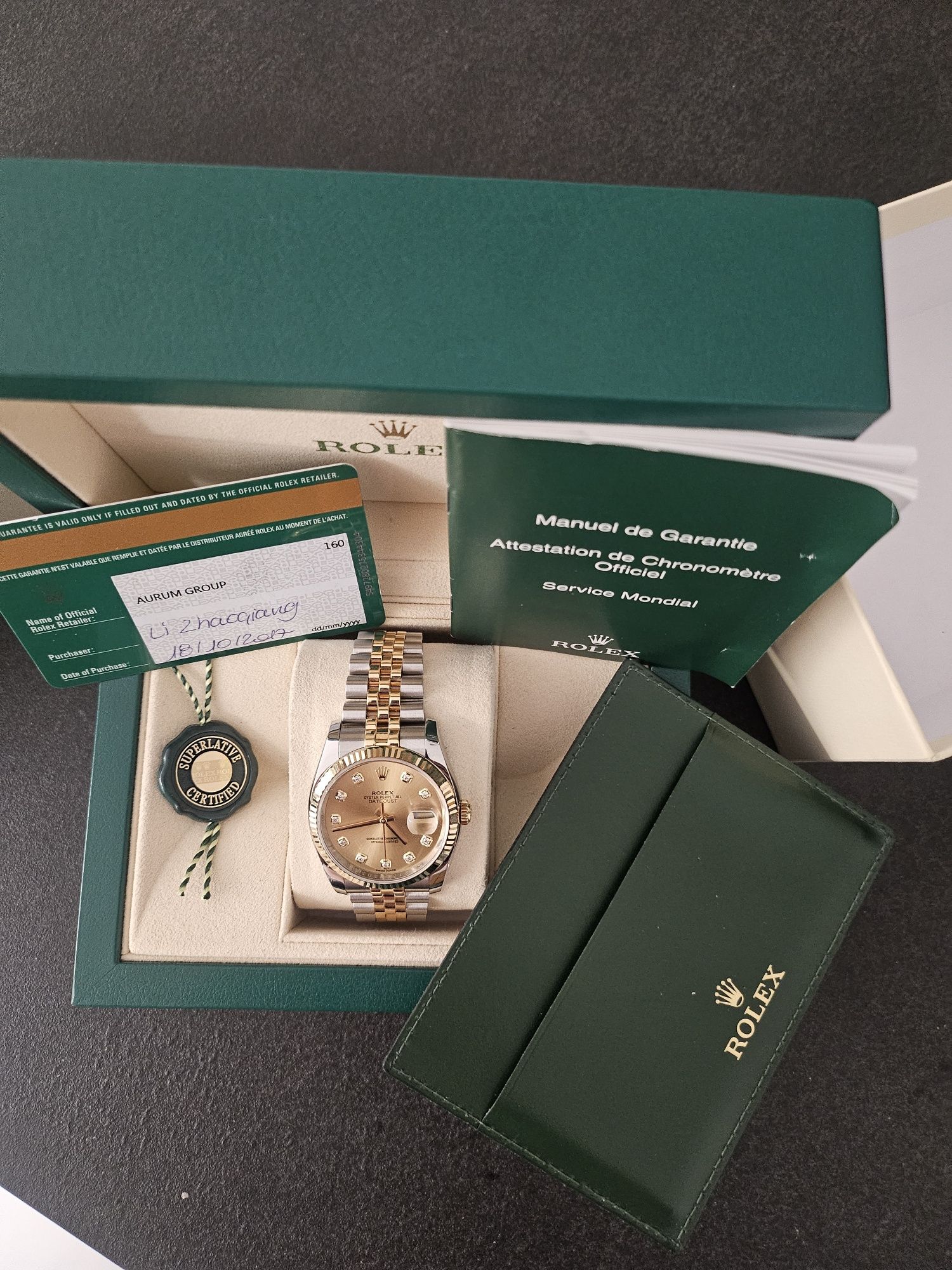 OKAZJA!!ROLEX Datejust 36 FULL set 2017r jak nowy