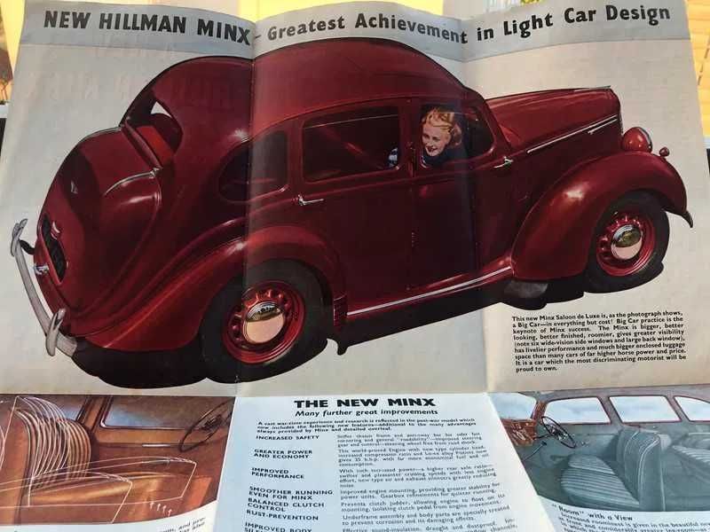 Brochure Hillman Minx, 1945-47