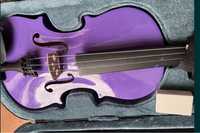 skrzypce połówki 1/2 fioletowe dla dziecka futerał żeberko