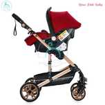 Carrinho de bebé 3 em 1 PinkBaby - Fabulous - Vermelho Bordeaux