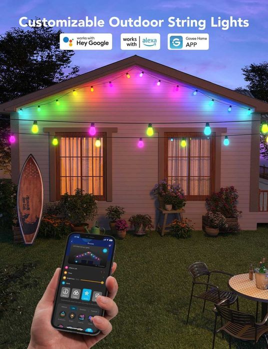 Govee lampki ogrodowe 30m RGBIC - Smart Outdoor String Lights IP65