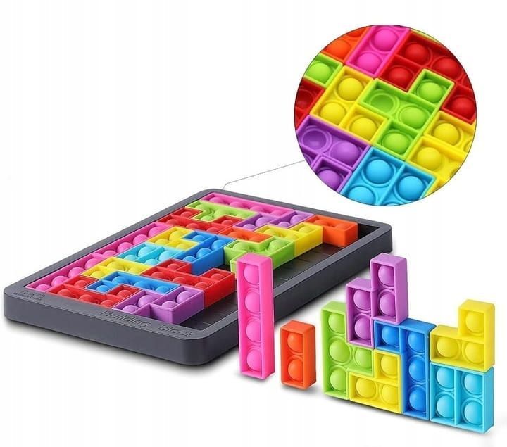 Gra Układanka Logiczna Antystresowa Sensoryczna Tetris Pop It Puzzle
