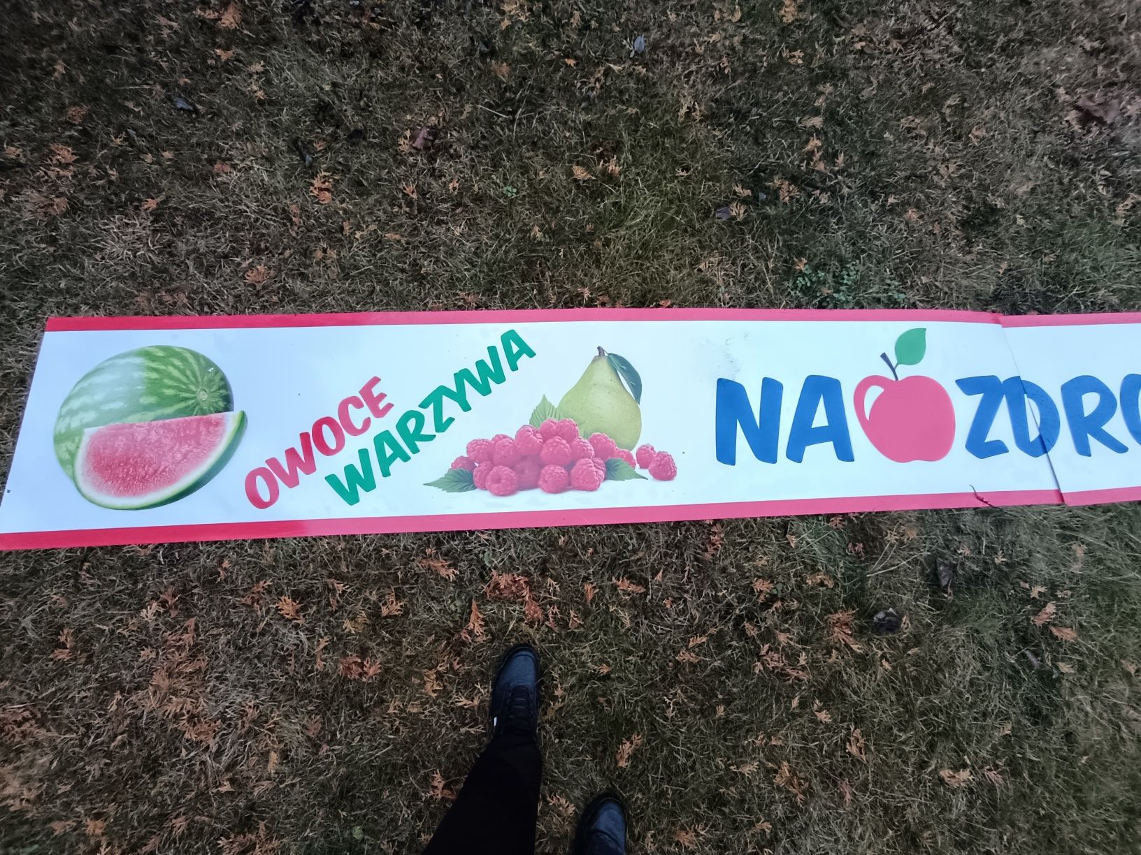 Baner/szyld reklamowy owoce i warzywa na zdrowie