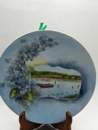 Talerz kolekcja fiołki ręcznie malowany syg. 1983