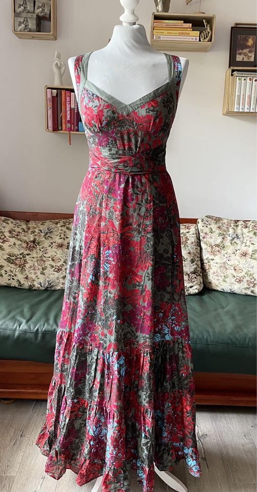 Sukienka boho Ted Baker r 2 czyli 38 kwiaty maxi