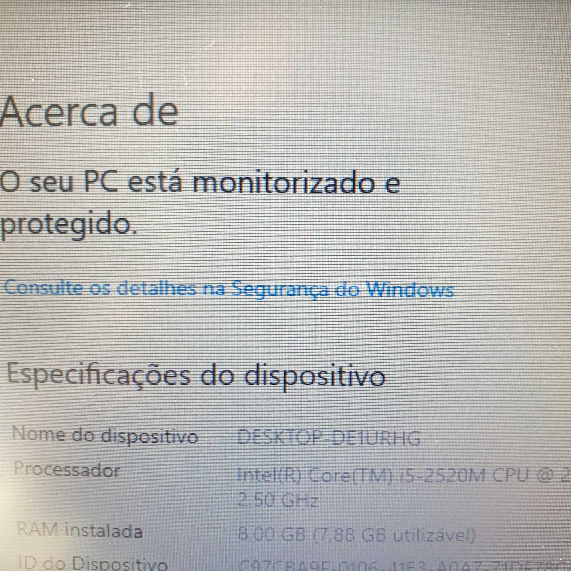 Dell E6520 processador i5-2520, memória 8gb, disco sata 500gb