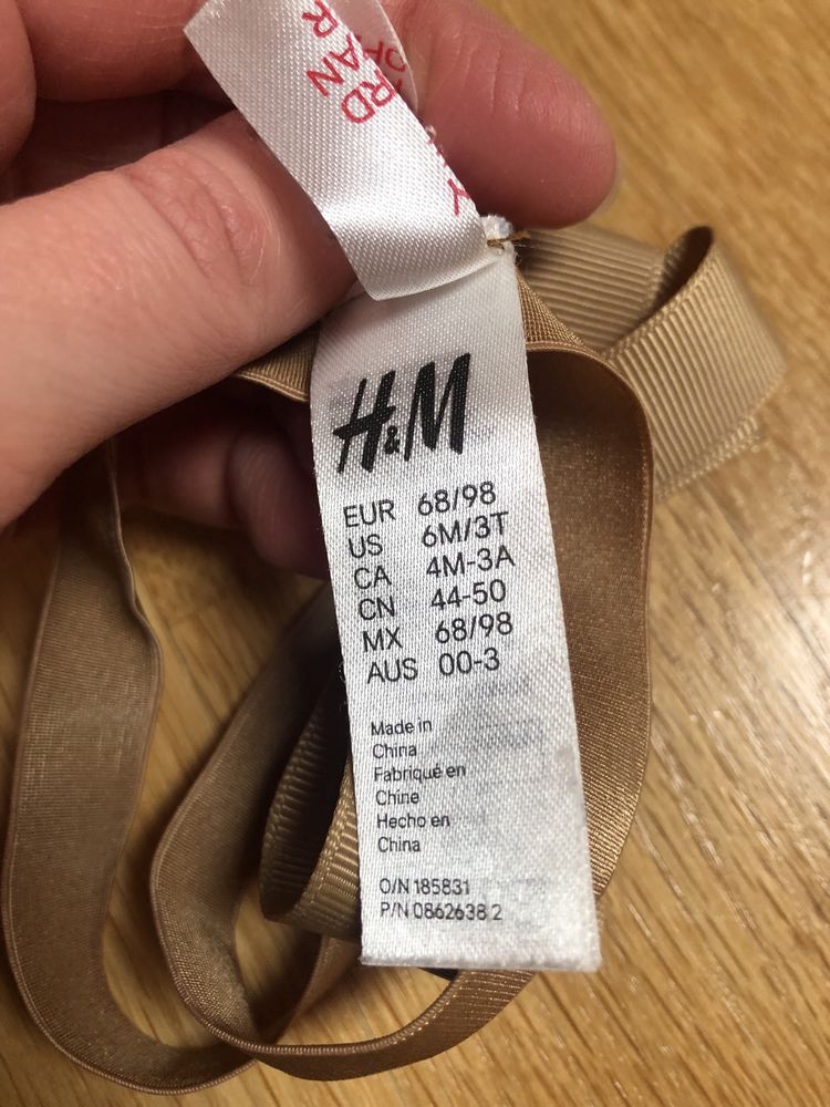 Opaska H&M złota tasiemka kokarda