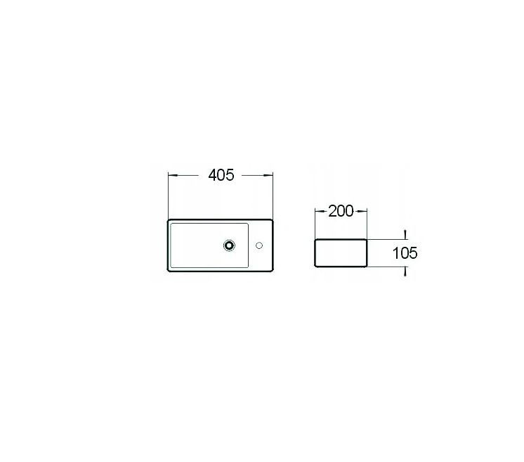 UMYWALKA NABLATOWA lub ŚCIENNA 40x20 cm ceramiczna prawa / lewa