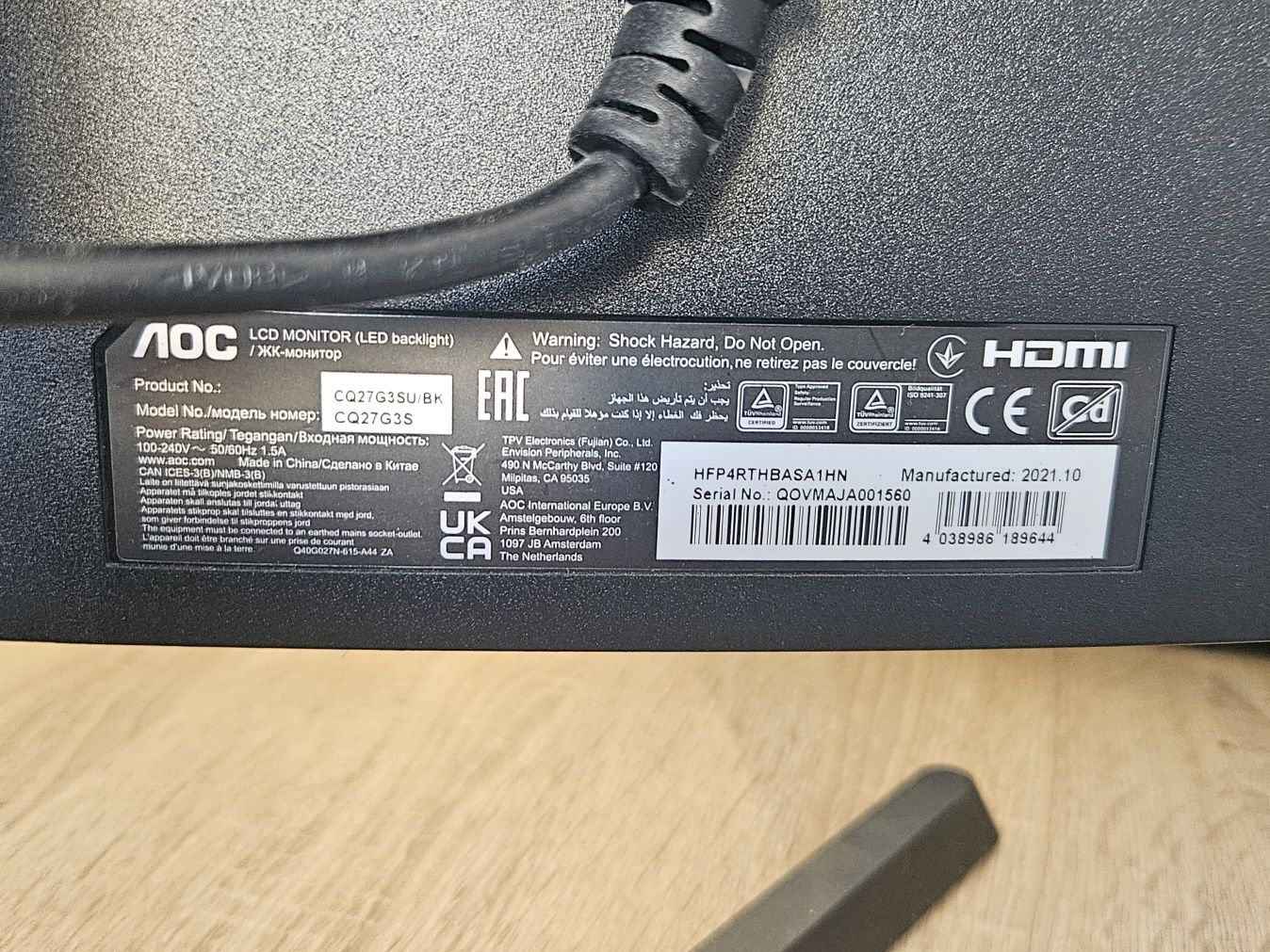 Monitor Gaming AOC Curso 27''
