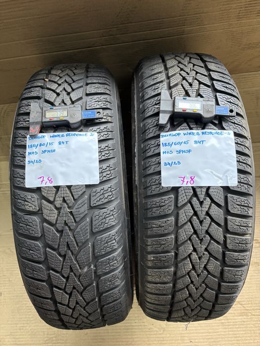 2x 185/60R15 84T DUNLOP WINTER RESPONSE-2 opona zimowa M+S 3PMSF 2023