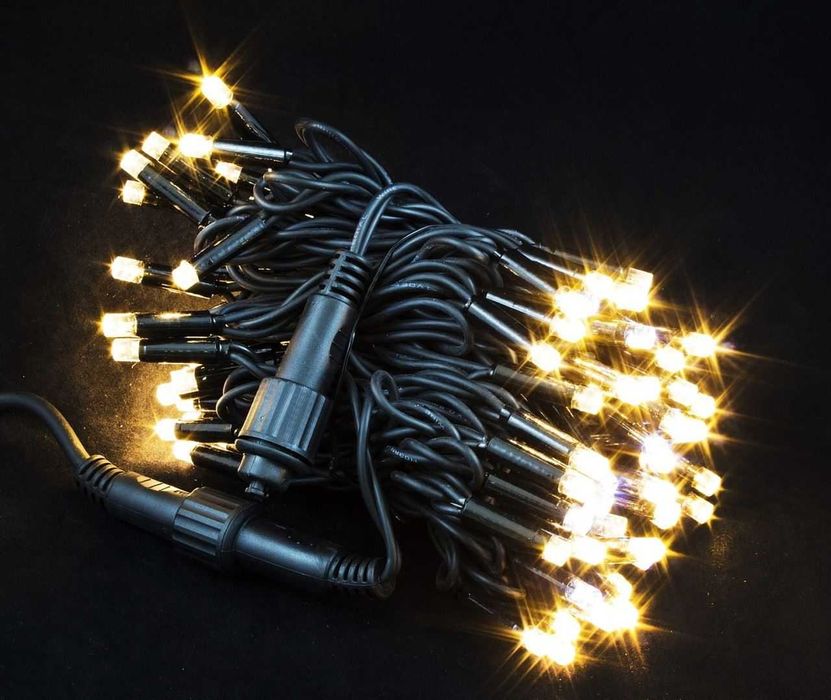 Вулична LED-гірлянда потужна 10м 100 діодів IP65 220В каучуковий дріт