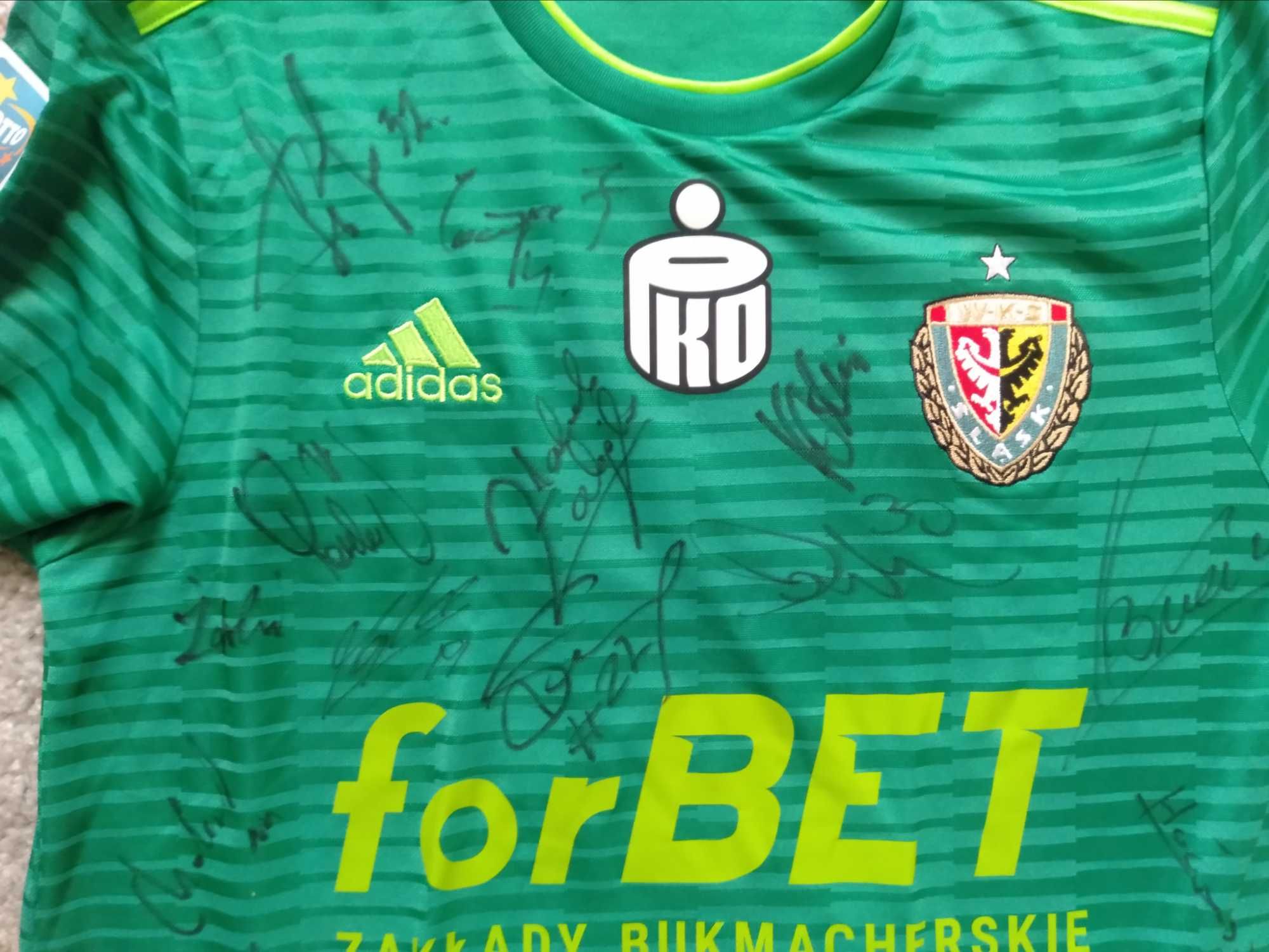 Koszulka piłkarska Śląsk Wrocław Celeban ekstraklasa autografy