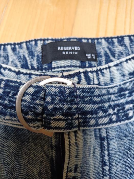Jeansy Reserved rozmiar S. Szerokość w pasie 36cm, długość całkowita 1