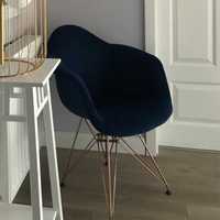 Krzesło z podłokietnikami fotel welurowy Glamour