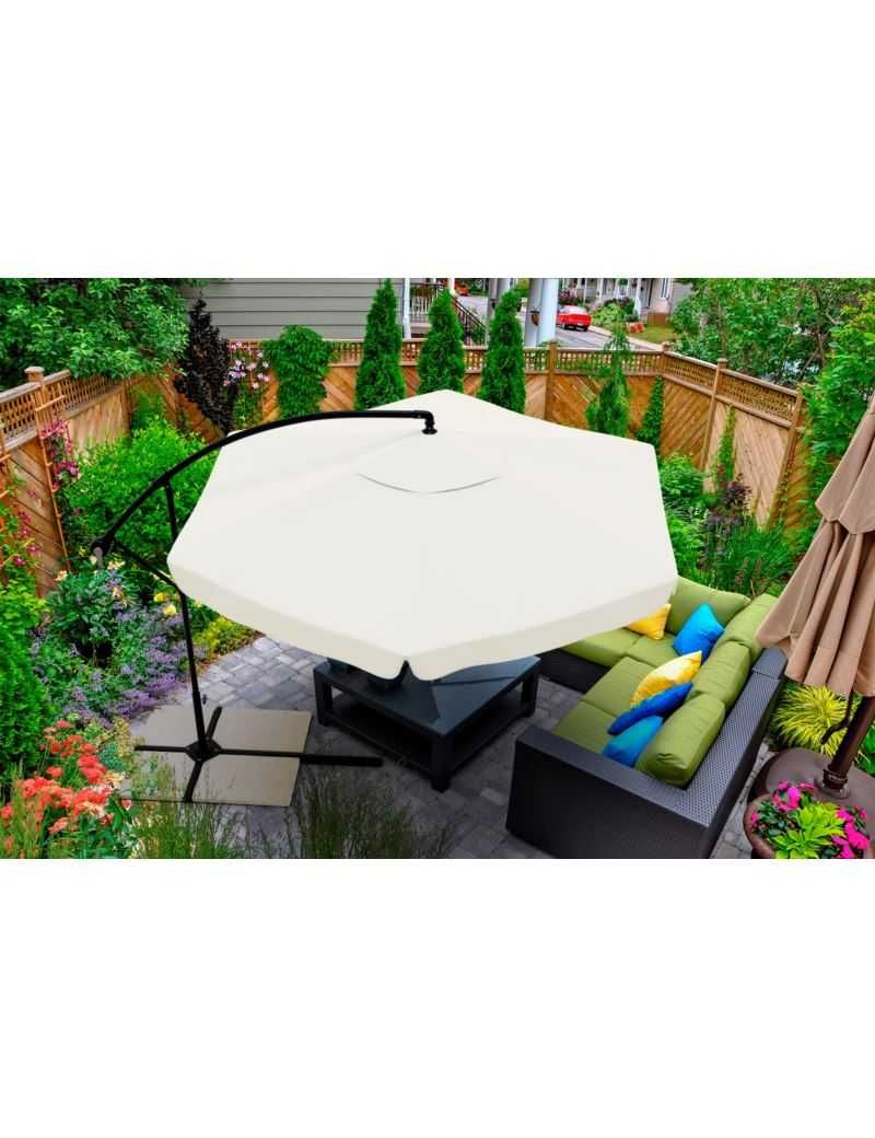 Duży Parasol Ogrodowy Na Wysięgniku Składany 350cm Pokrowiec Granatowy