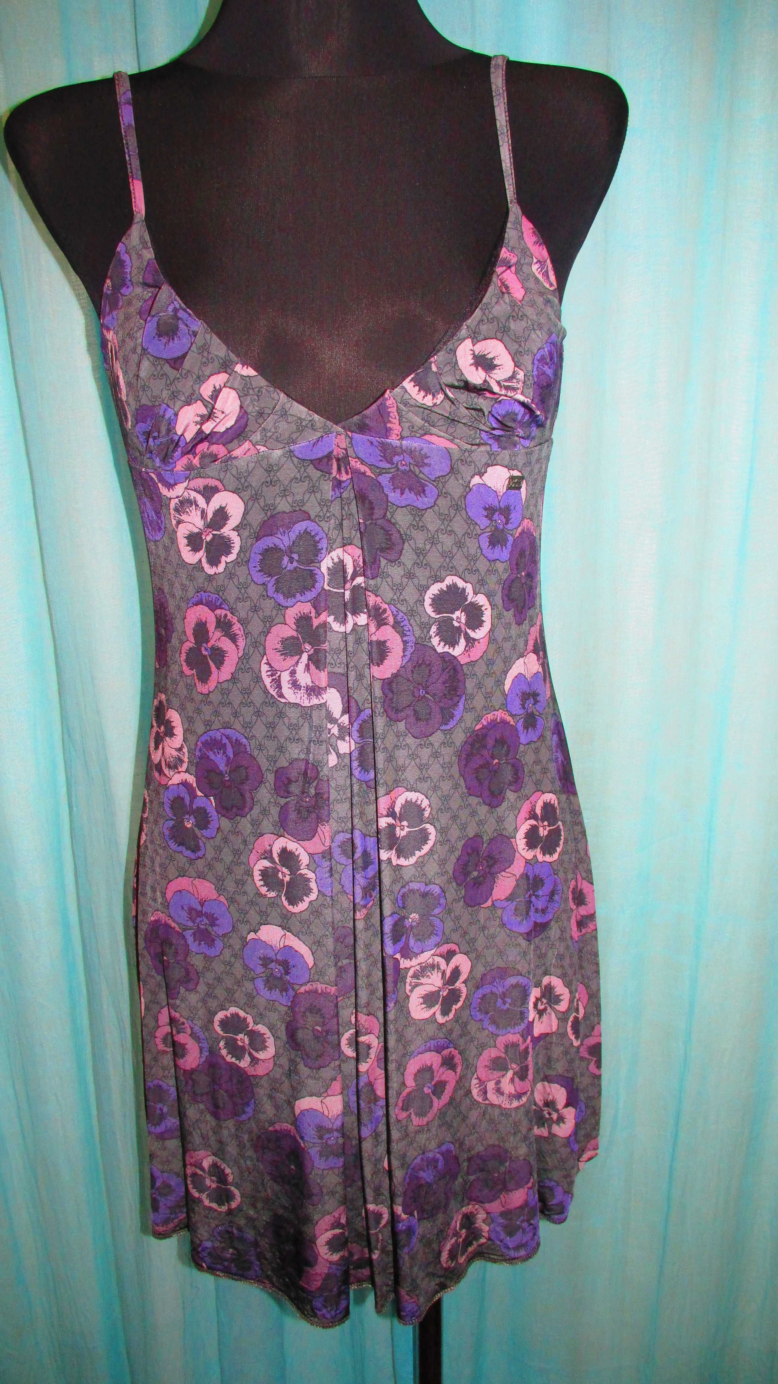 Vestido cinza e roxo da Miss Sixty Tam. S - como novo