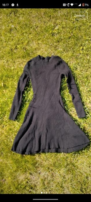 Sweterkowa sukienka zimowa S