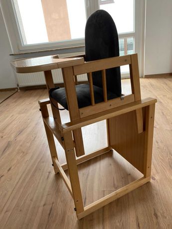 Drewniane krzesło do karmienia, stolik - wielofunkcyjny