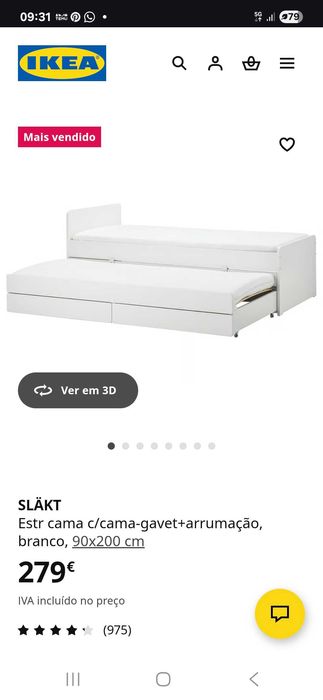 Cama Slakt com cama gavetão Ikea