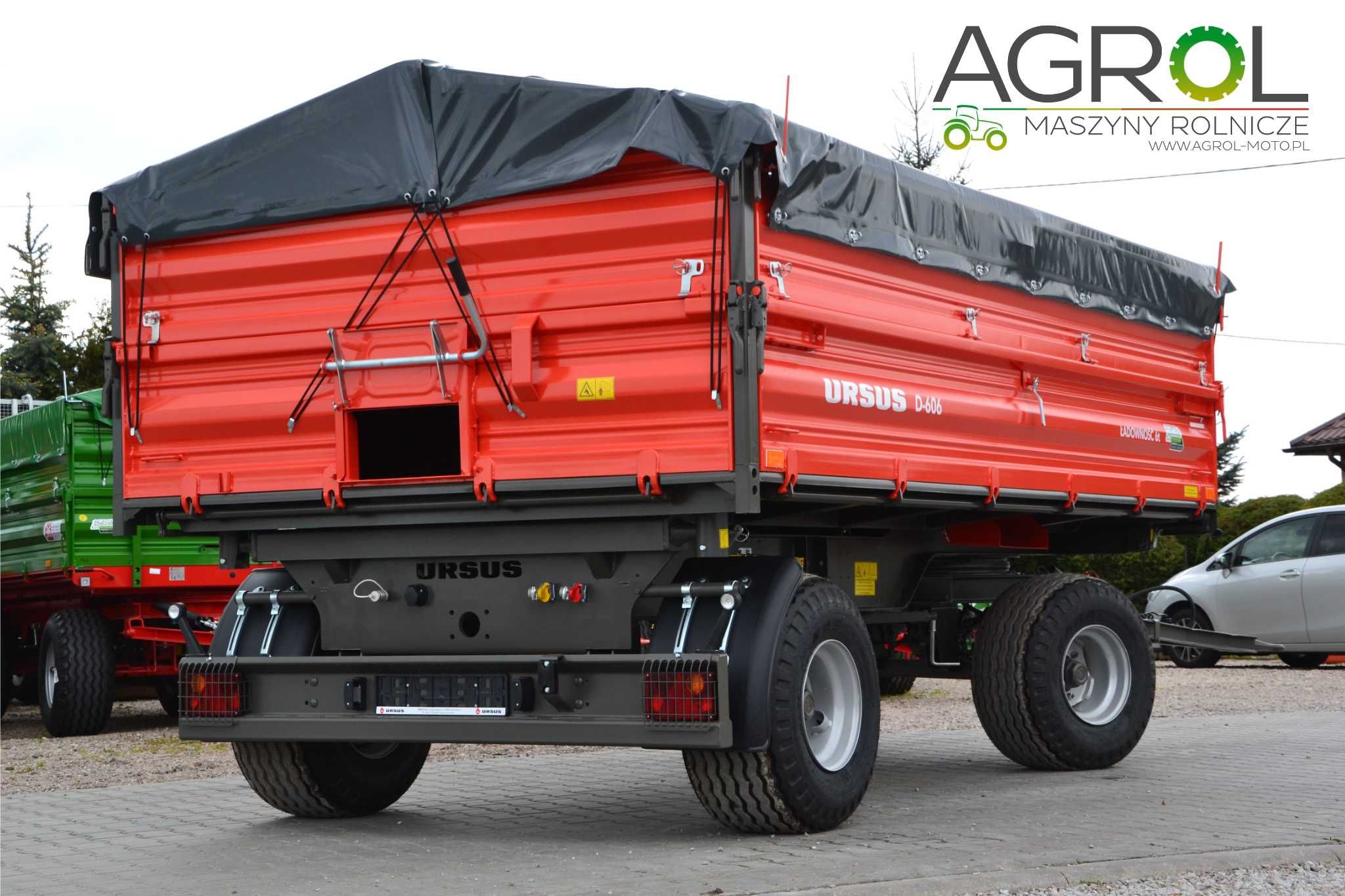 Przyczepa rolnicza URSUS D-606 6 Ton PRONAR Plandeka + Stelaż; Skorupa