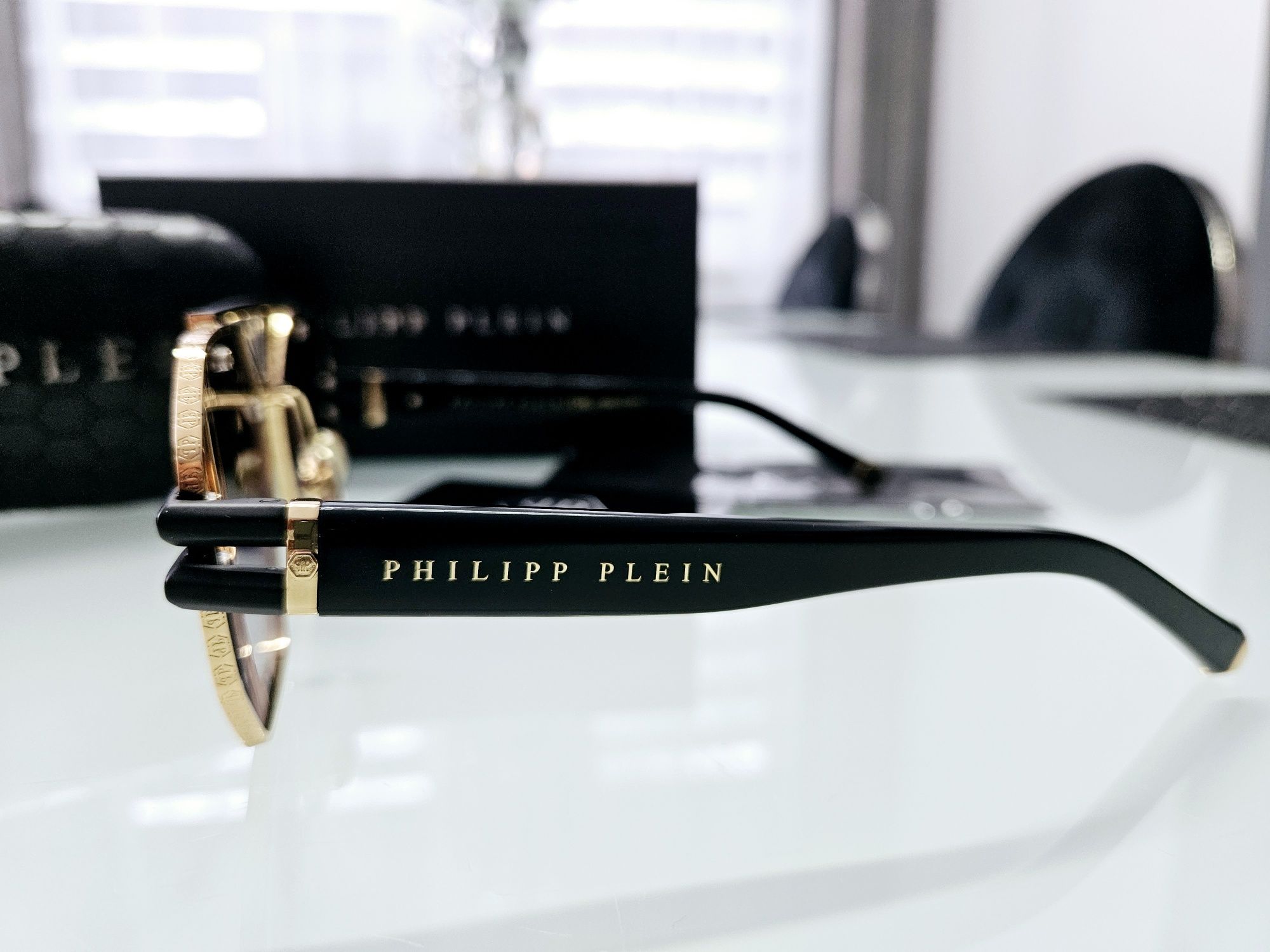 Okulary przeciwsłoneczne Philipp Plein PP  model SPP077 srebrne