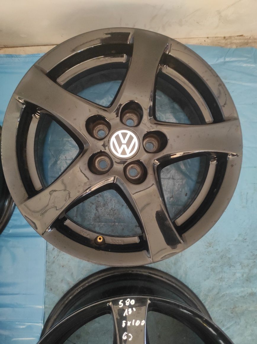 580 Felgi aluminiowe VW Golf IV POLO R 15 5x100 Bardzo Ładne CZARNE