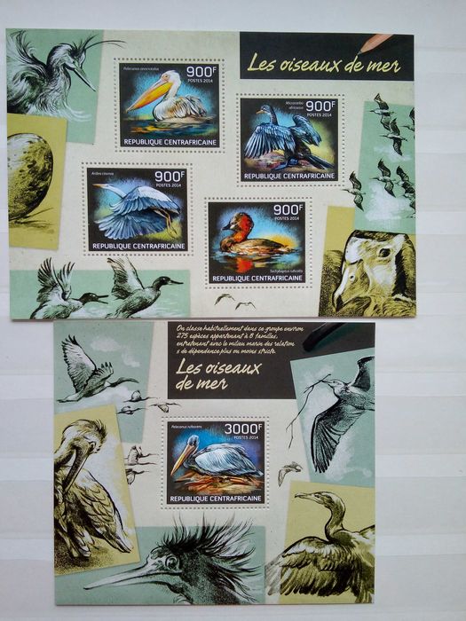 Znaczki pocztowe - M38 - seria + bloczek - fauna/ptaki