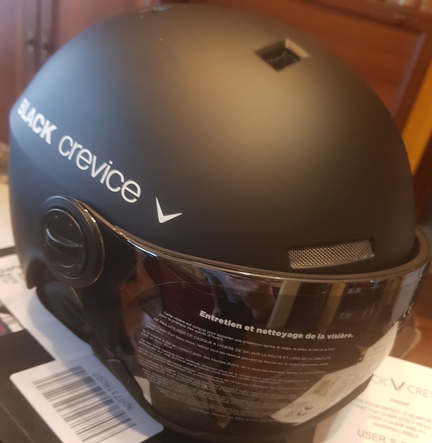 Black Crevice Kask narciarski dla dorosłych, dzieci, Matt Black Carbo