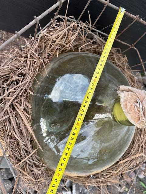 Szklany GĄSIOR, BALON w metalowym koszu na wino, soli, nalewki 30 l.