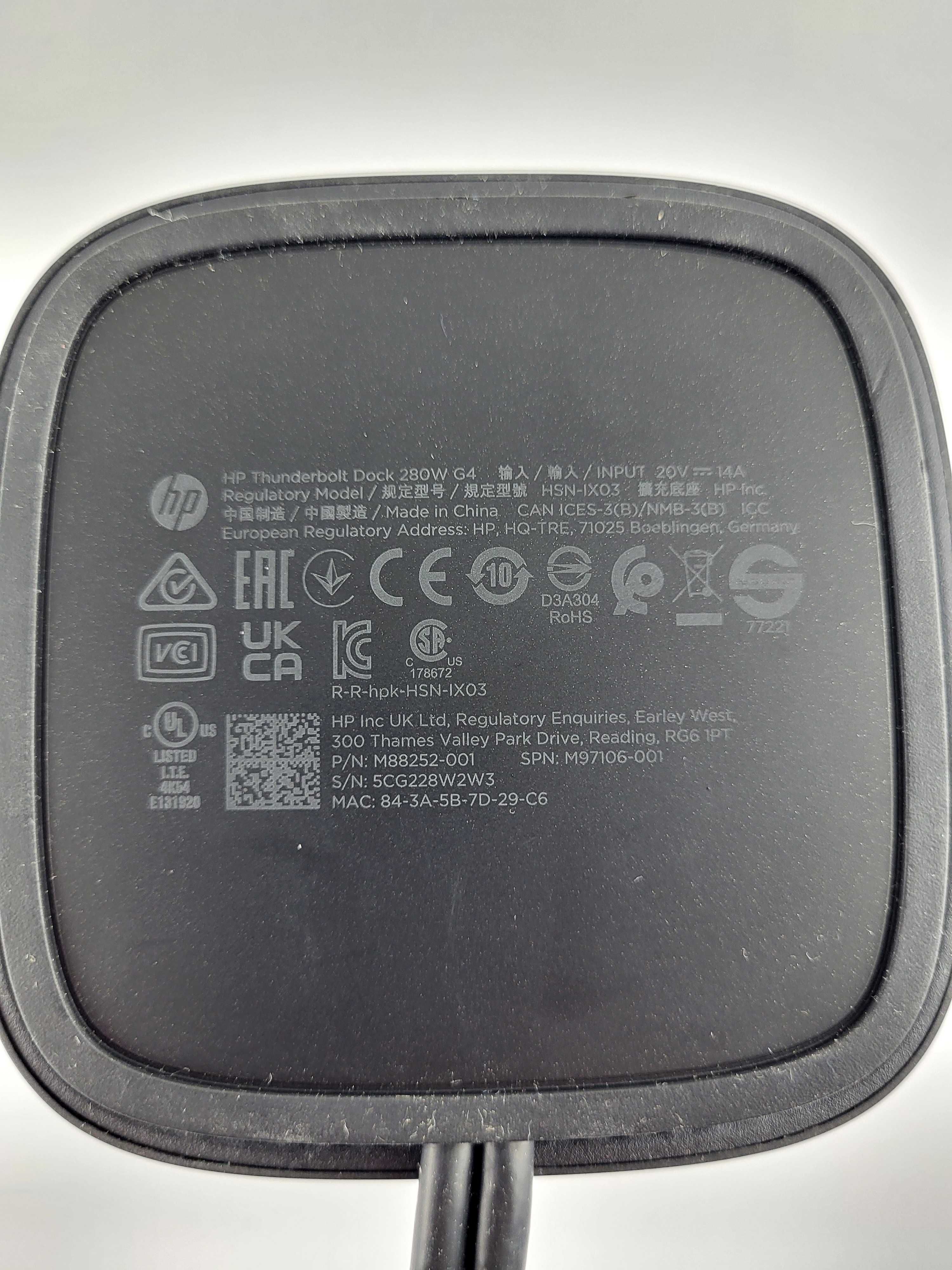 Stacja dokująca HP THUNDERBOLT 280W G4 DOCK W COMBO CABLE Komplet